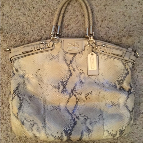 Coach Madison Lindsey Vintage Python Snakeskin Leather Satchel Purse Bag y2k - Picture 2 of 8